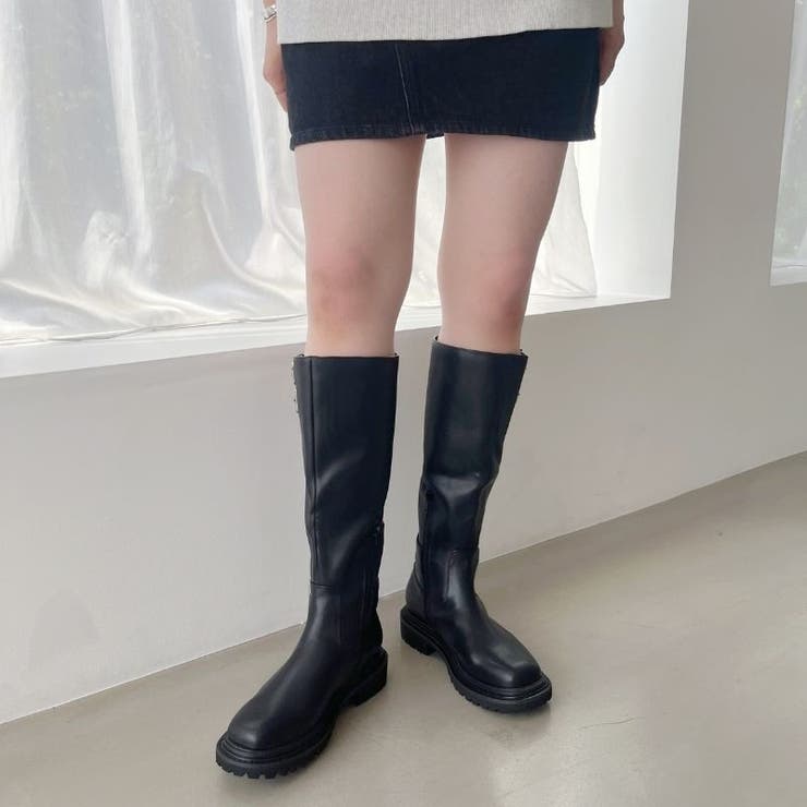 美品 MANA (38) y2k ロングブーツ ステッチ ベルト レザー カーキ 美品 MANA (38) y2k ロングブーツ ステッチ ベルト レザー カーキ