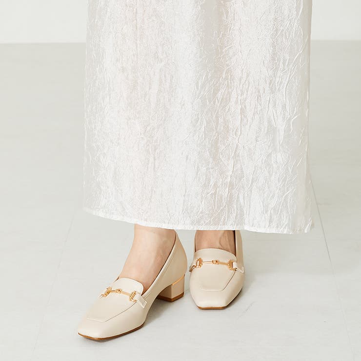 オリエンタルトラフィック》メタリックラインビットヒールローファー