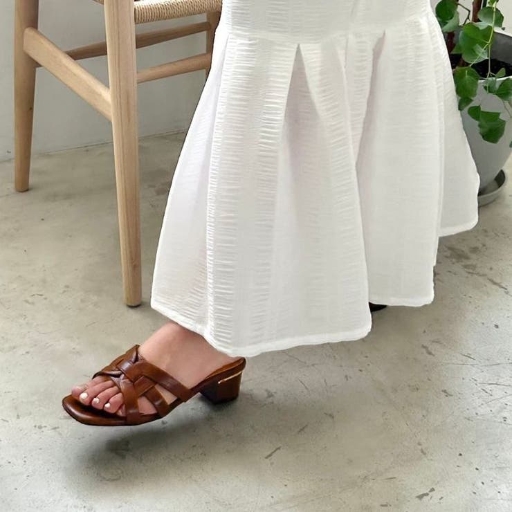 編みデザインミュールサンダル[品番：ORTS0008712]｜ORiental