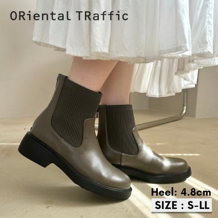 ≪オリエンタルトラフィック≫リブニットバックジップブーツ/42407 | ORiental TRaffic | 詳細画像1 