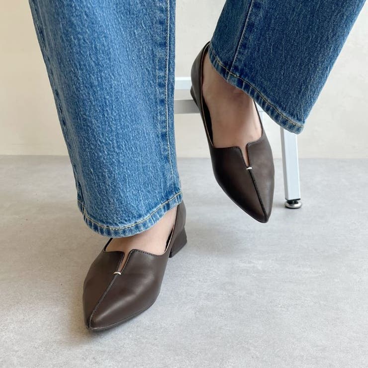 WEB限定/新色追加】フレアヒールポインテッドトゥパンプス/45301[品番