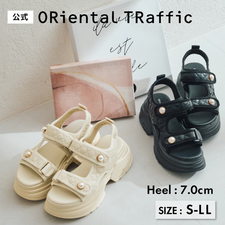 キルティングパールボタン厚底サンダル/51213 | ORiental TRaffic | 詳細画像1 