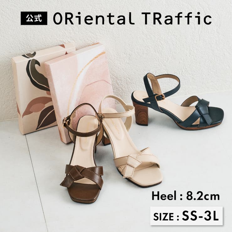 リボンベルトウッドヒールサンダル/51225[品番：ORTS0009040