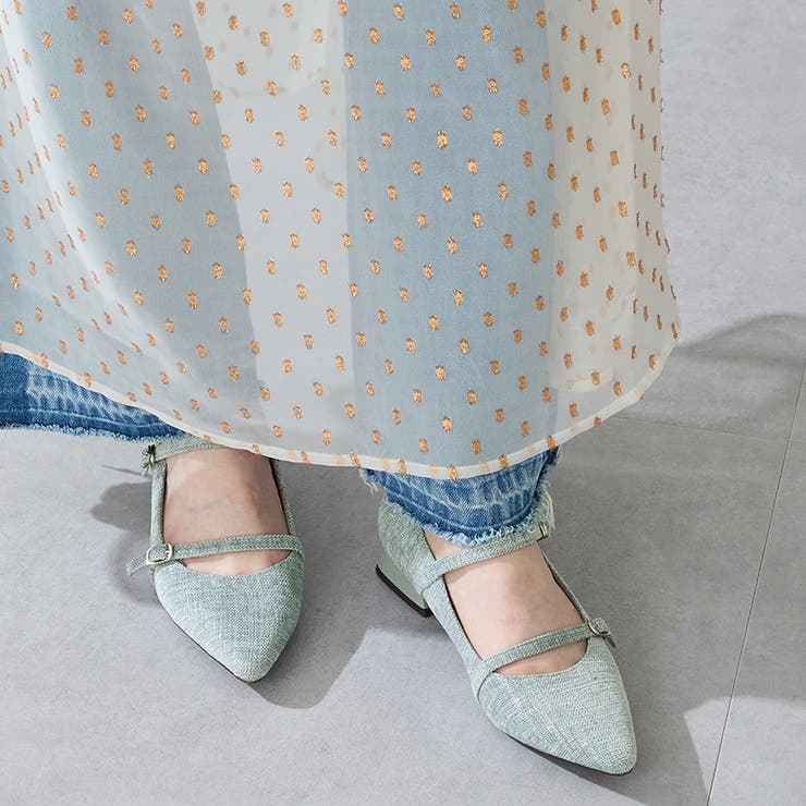 ブルー | ポインテッドトゥダブルストラップパンプス/51306 | ORiental TRaffic