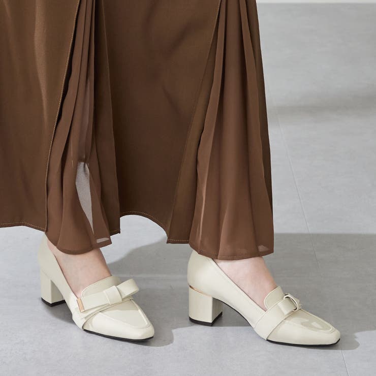 ベージュ | リボンベルトヒールローファー/51311 | ORiental TRaffic