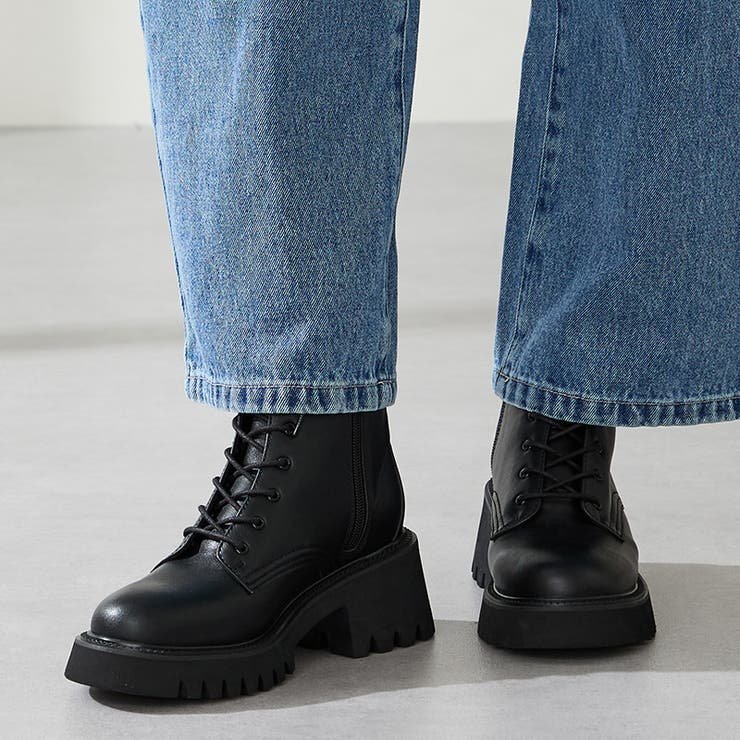 厚底 バックルベルトミドルレースアップブーツ/51403 | ORiental TRaffic | 詳細画像3 