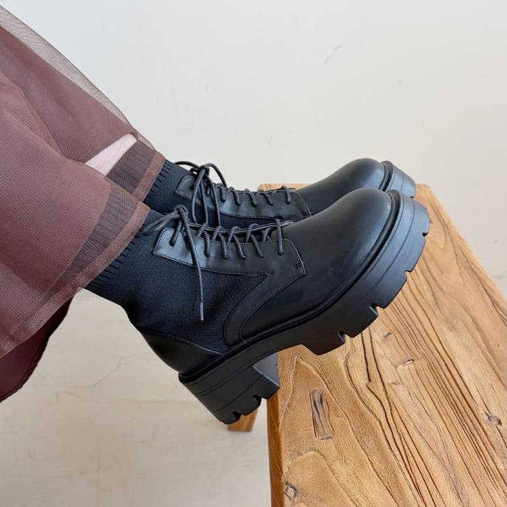 ニットソックスレースアップブーツ/51404[品番：ORTS0009176