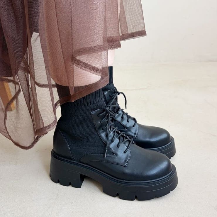 ニットソックスレースアップブーツ/51404[品番：ORTS0009176