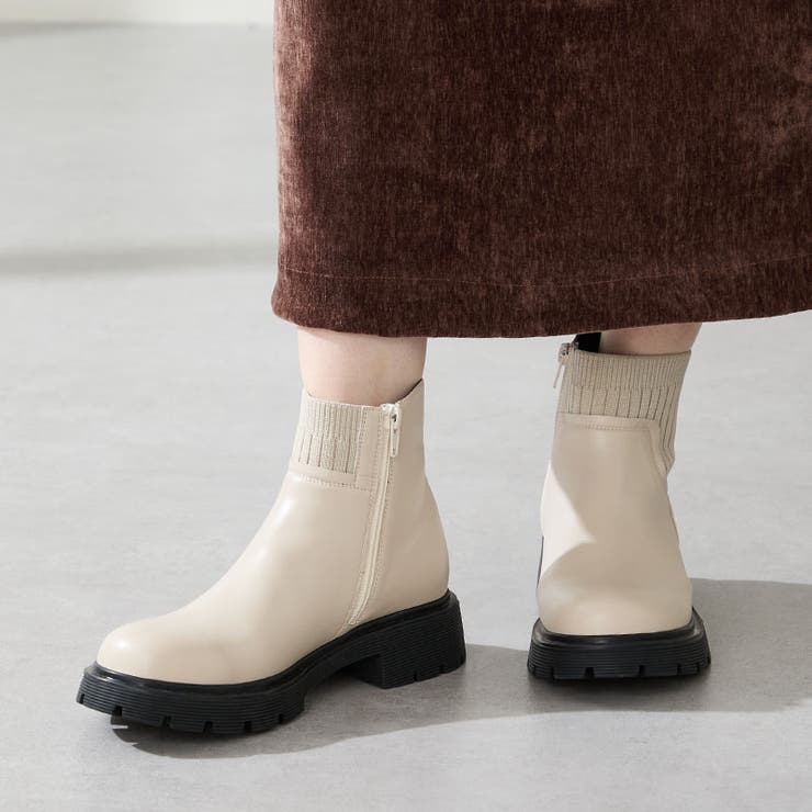 ベージュ | ニットドッキングタンクソールブーツ/51412 | ORiental TRaffic