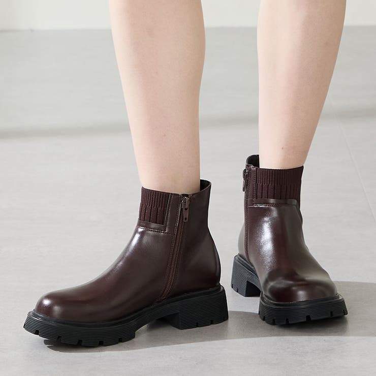 レッド | ニットドッキングタンクソールブーツ/51412 | ORiental TRaffic