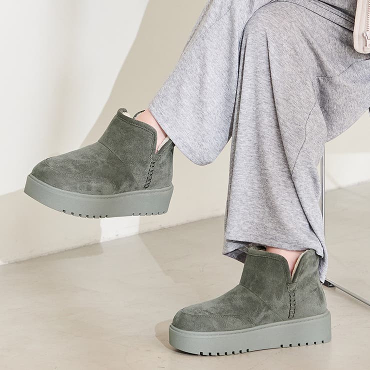 グレー | サイドスリット厚底ムートンショートブーツ/51425 | ORiental TRaffic