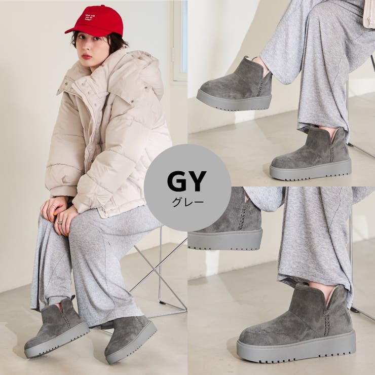 サイドスリット厚底ムートンショートブーツ/51425 | ORiental TRaffic | 詳細画像12 