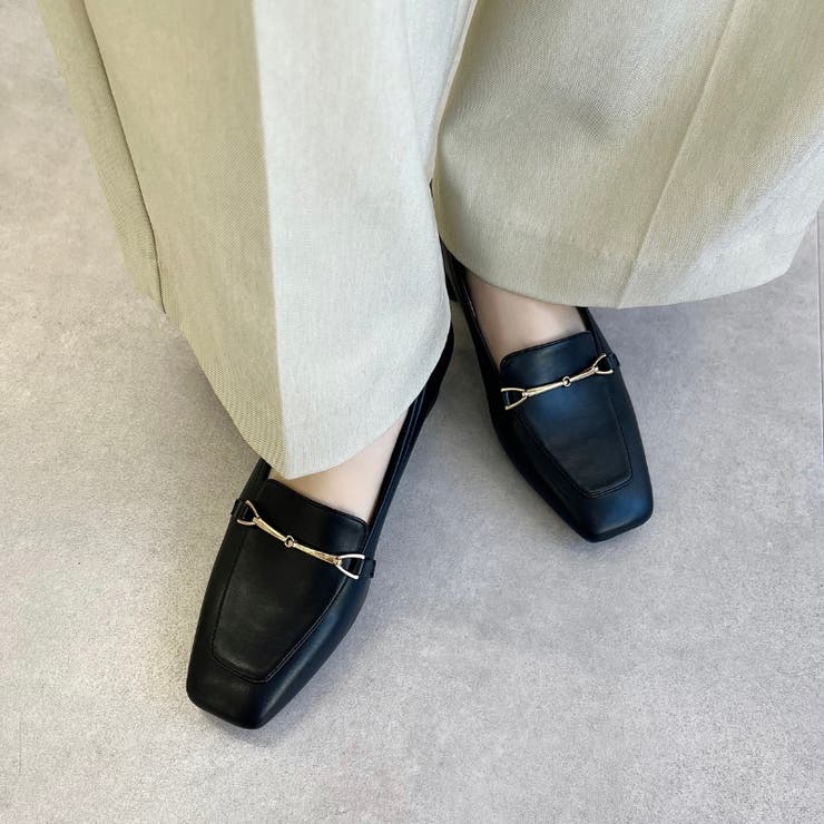 ブラック | メタリックラインビットヒールローファー/52101 | ORiental TRaffic