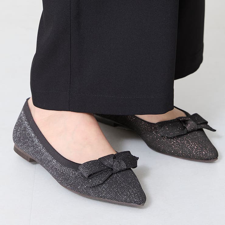 シルバー | ≪オリエンタルトラフィック≫ラメニットリボンパンプス/52106 | ORiental TRaffic