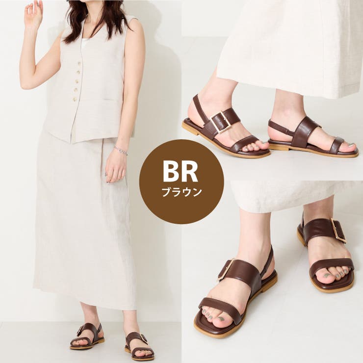ベルトバックルフラットサンダル/52217[品番：ORTS0009069]｜ORiental