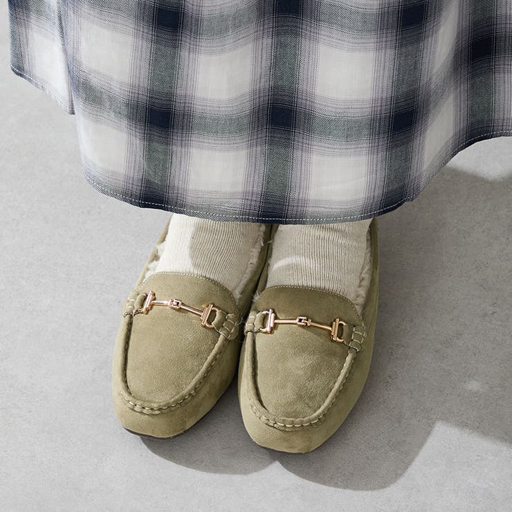 グリーン | ビットモチーフ付きファーモカシン/52318 | ORiental TRaffic