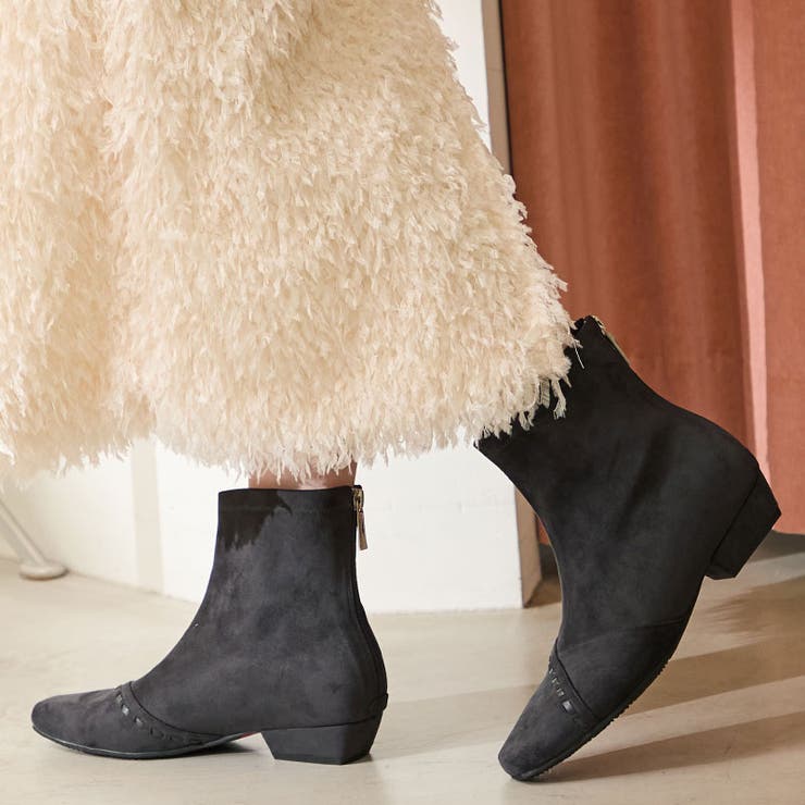 ステッチデザインスエードショートブーツ/52414[品番：ORTS0009251