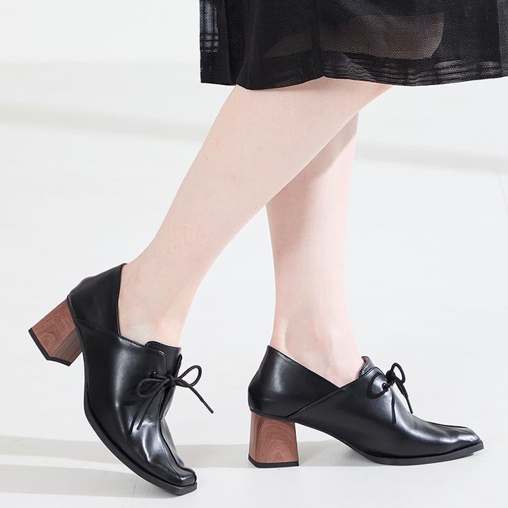 ブラック | ウッドヒールパンプス/61102 | ORiental TRaffic