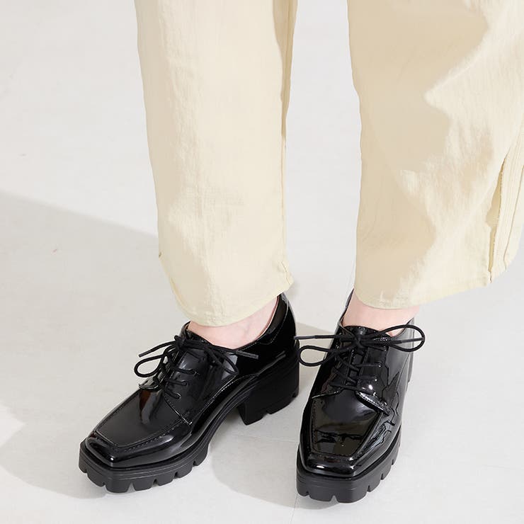ブラック | ボリュームソールレースアップシューズ/61105 | ORiental TRaffic