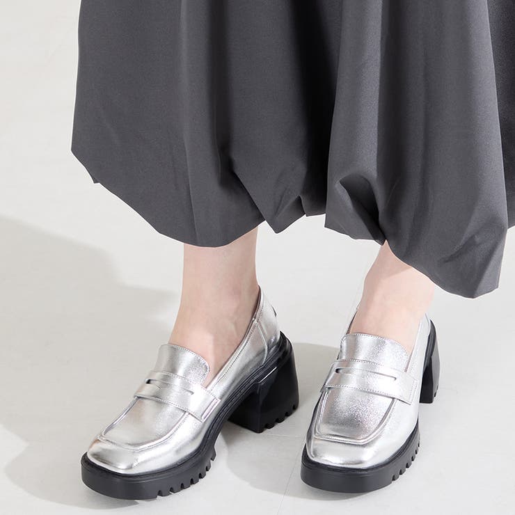 シルバー | 厚底ヒールローファー/61106 | ORiental TRaffic