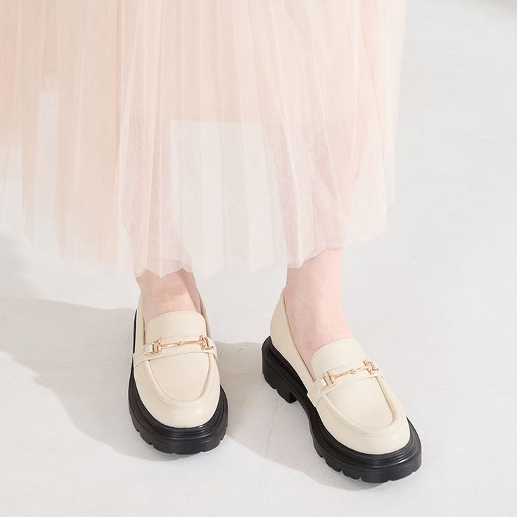 ベージュ | ビットモチーフ厚底ローファー/61108 | ORiental TRaffic