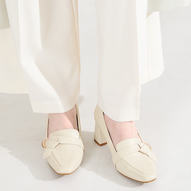 ベージュ | サイドベルトヒールローファー/61110 | ORiental TRaffic