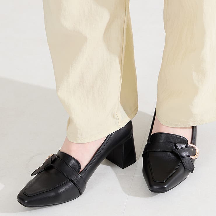 ブラック | サイドベルトヒールローファー/61110 | ORiental TRaffic