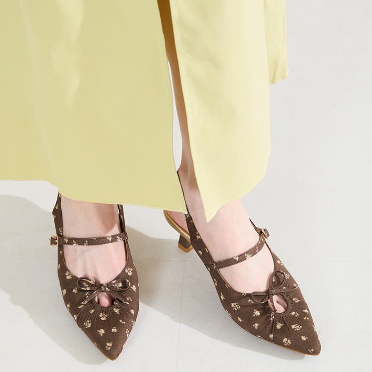 ブラウン | カットデザインストラップパンプス/61114 | ORiental TRaffic