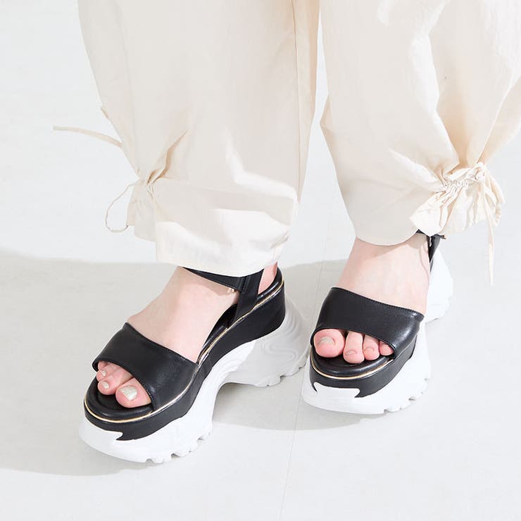 ブラック | スニーカーソール厚底サンダル/61205 | ORiental TRaffic