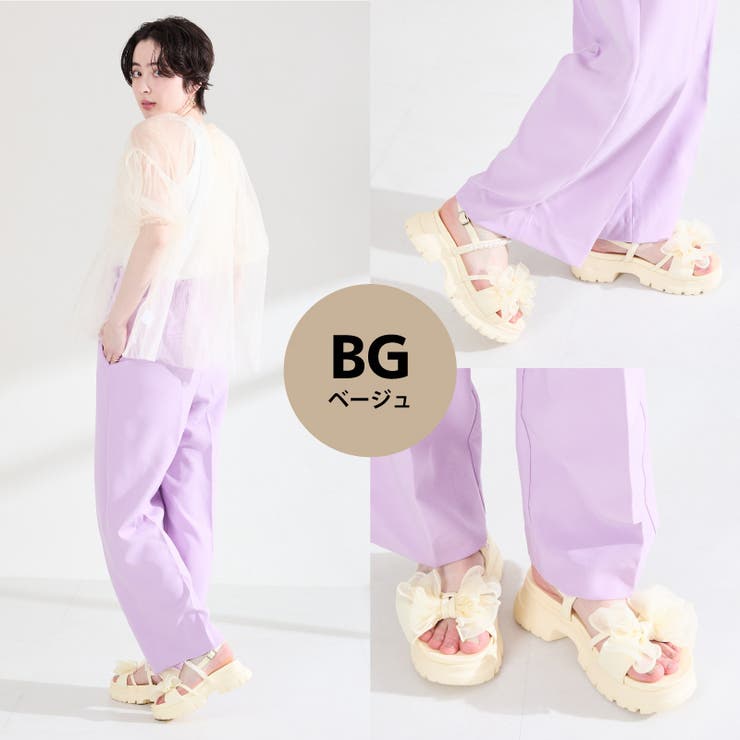 シアーリボン×パール厚底サンダル/61210 | ORiental TRaffic | 詳細画像4 