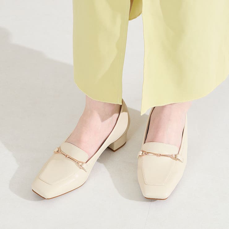 ベージュ | メタリックラインビットヒールローファー/62101 | ORiental TRaffic