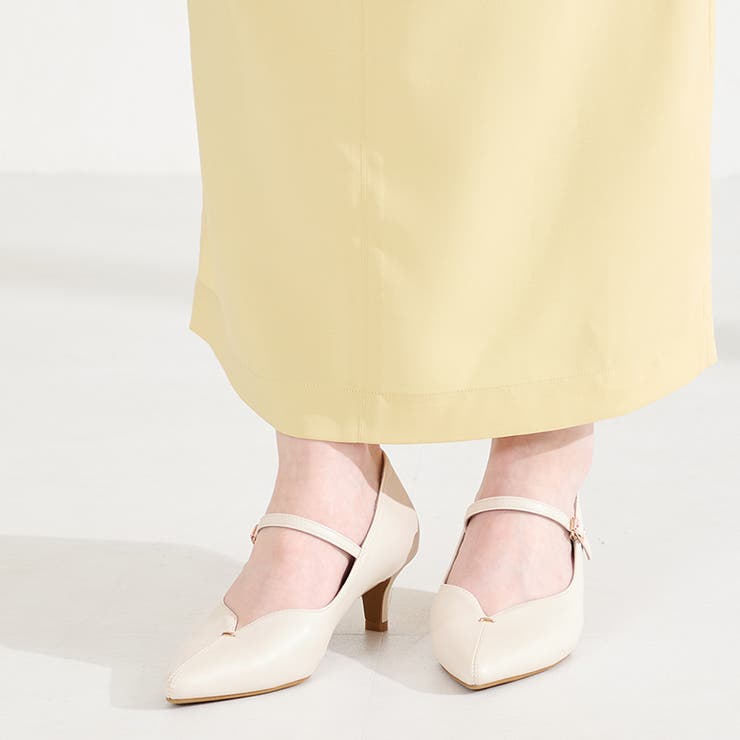 ベージュ | プチメタルパーツストラップヒールパンプス/62102 | ORiental TRaffic