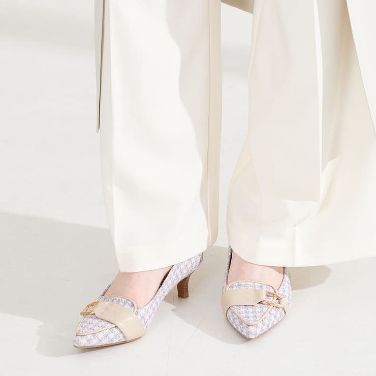 パープル | サイドバックルポインテッドトゥパンプス/62104 | ORiental TRaffic