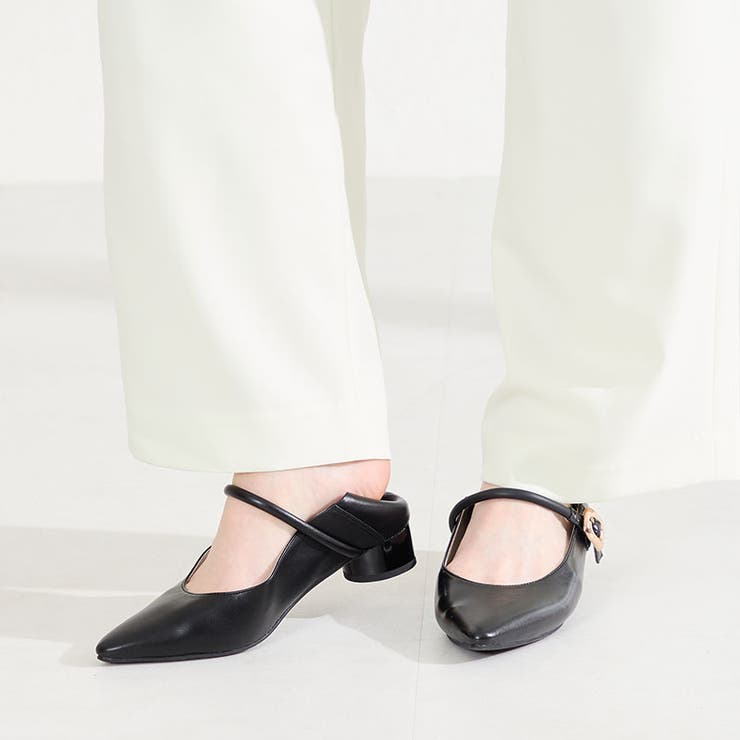 ブラック | ポインテッドトゥストラップバブーシュ/62106 | ORiental TRaffic