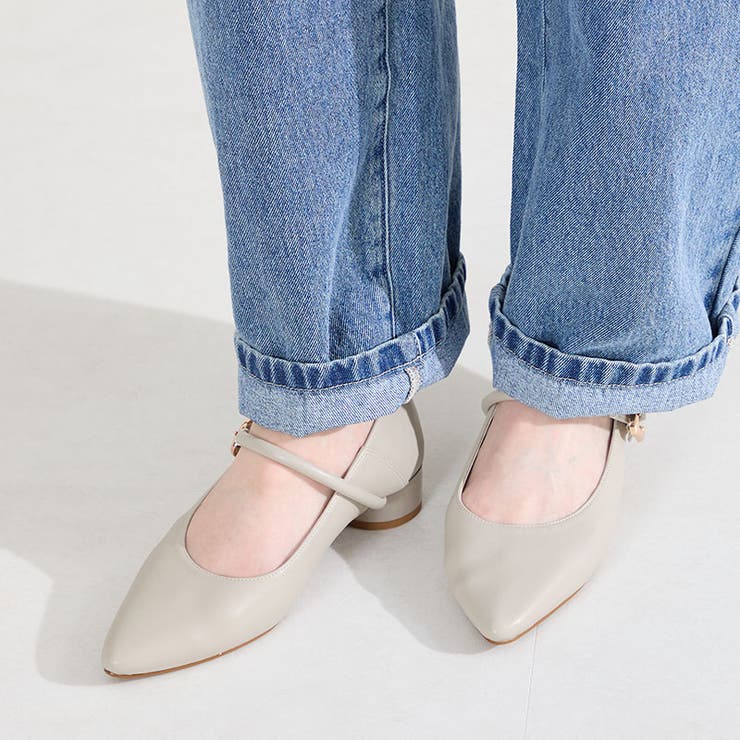 グレー | ポインテッドトゥストラップバブーシュ/62106 | ORiental TRaffic