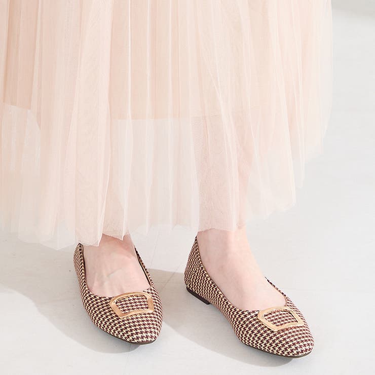 ブラウン | ゴールドモチーフフラットパンプス/62109 | ORiental TRaffic