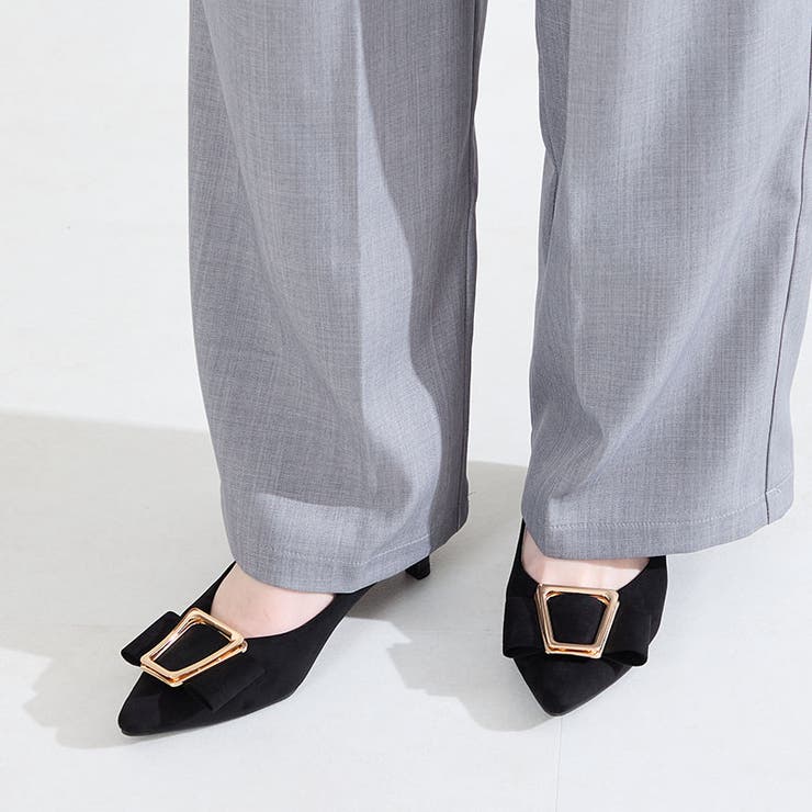 ブラック | 2wayリボンモチーフヒールパンプス/62112 | ORiental TRaffic