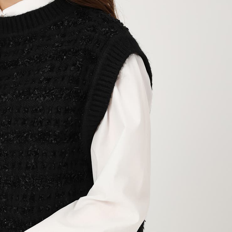 《acro》ツイード風テープヤーンニットベスト/AC3316 | ORiental TRaffic | 詳細画像8 