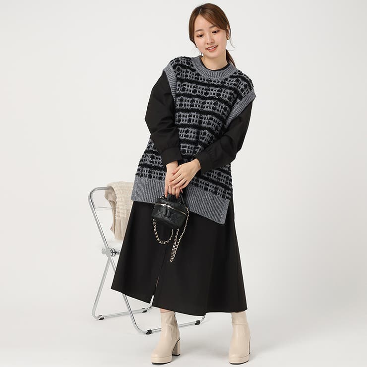 《acro》ツイード風テープヤーンニットベスト/AC3316 | ORiental TRaffic | 詳細画像12 