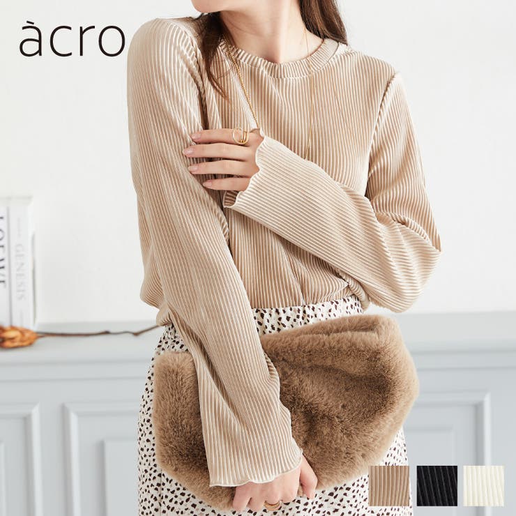 acro》アクロ プリーツクルー長袖トップス[品番：ORTS0005973 ...