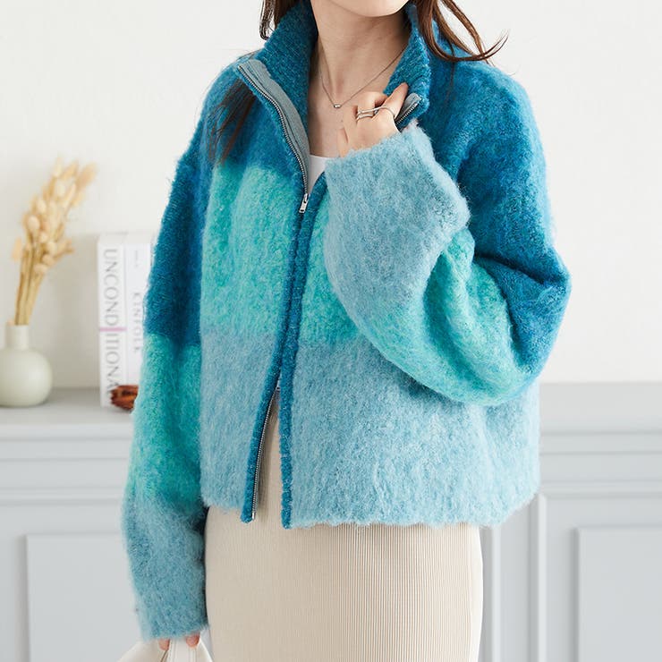 《acro》アクロ グラデーションニットブルゾン | ORiental TRaffic | 詳細画像3 