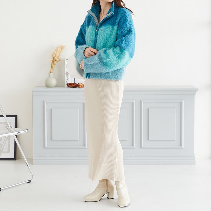 《acro》アクロ グラデーションニットブルゾン | ORiental TRaffic | 詳細画像9 