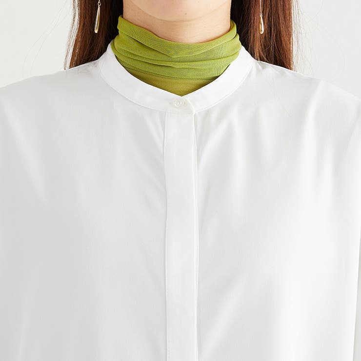 《acro》アクロ バンドカラースリットロングシャツ | ORiental TRaffic | 詳細画像3 