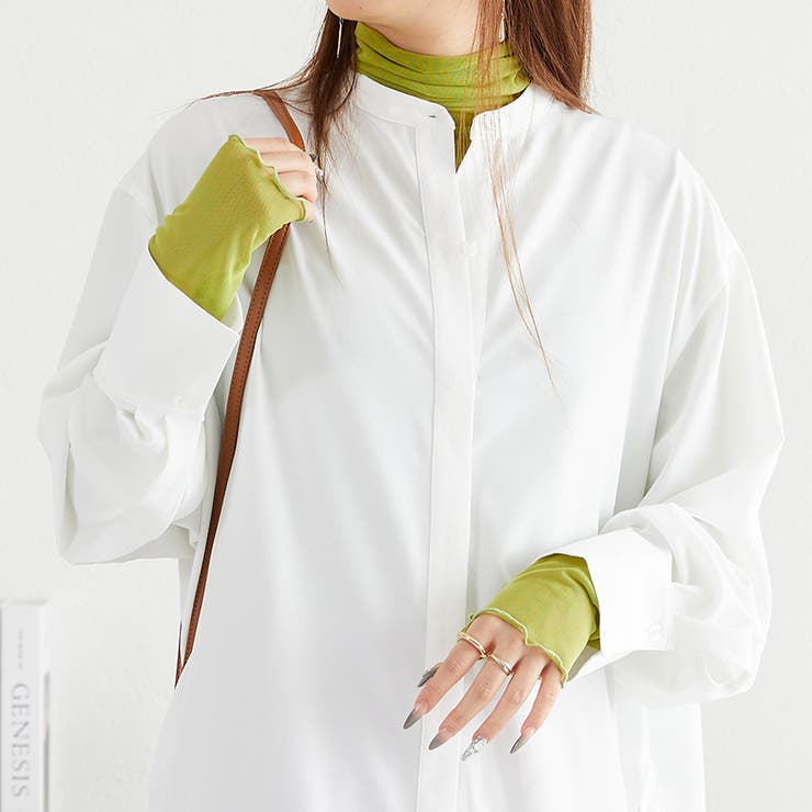 《acro》アクロ バンドカラースリットロングシャツ | ORiental TRaffic | 詳細画像7 