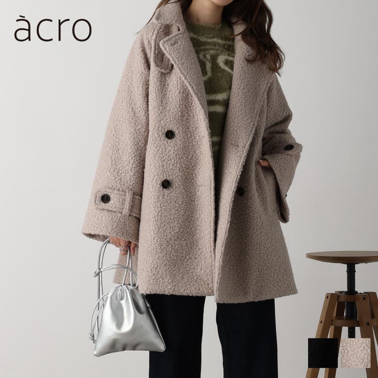 acro》ブークレダブルブレストロングコート/AC3834[品番：ORTS0006039