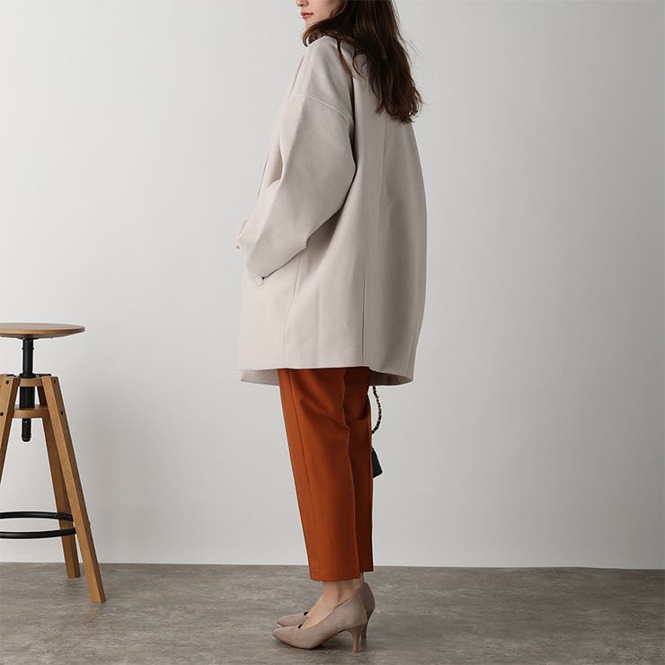 ✨専用✨2023年 ダイアグラム オーバーコクーンハーフコート ベージュ acro》フェイクウールテーラードコクーンコート/AC3836[品番