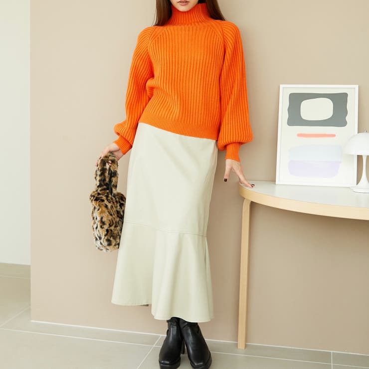 ニット セーター ハイネックボリュームスリーブニット MO33N04 レディース ハイネックボリュームスリーブニット MO33N04（ニット/セーター
