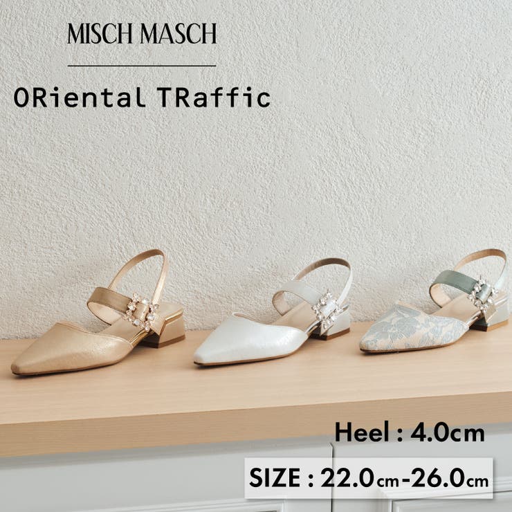 ≪オリエンタルトラフィック≫ビジューバックストラップローヒールパンプス | ORiental TRaffic | 詳細画像1 