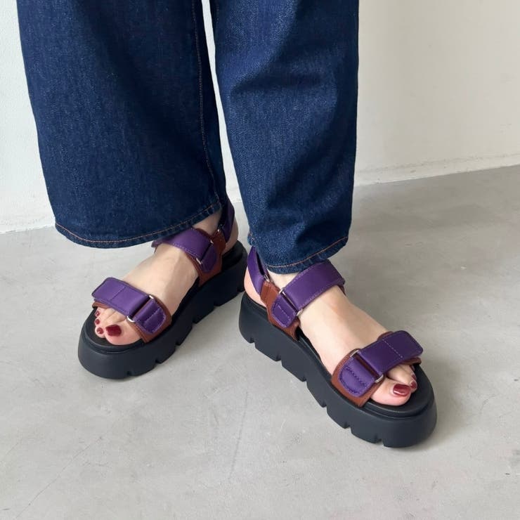 【今季新作】新品未使用チェーンベルトサンダル 厚底ナイロンベルトスポーツサンダル/OT3212[品番：ORTS0004148