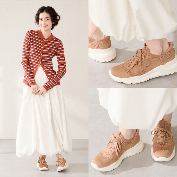 軽量 ハンズフリー【瞬間フィット】ニットスニーカー/OT3757[品番